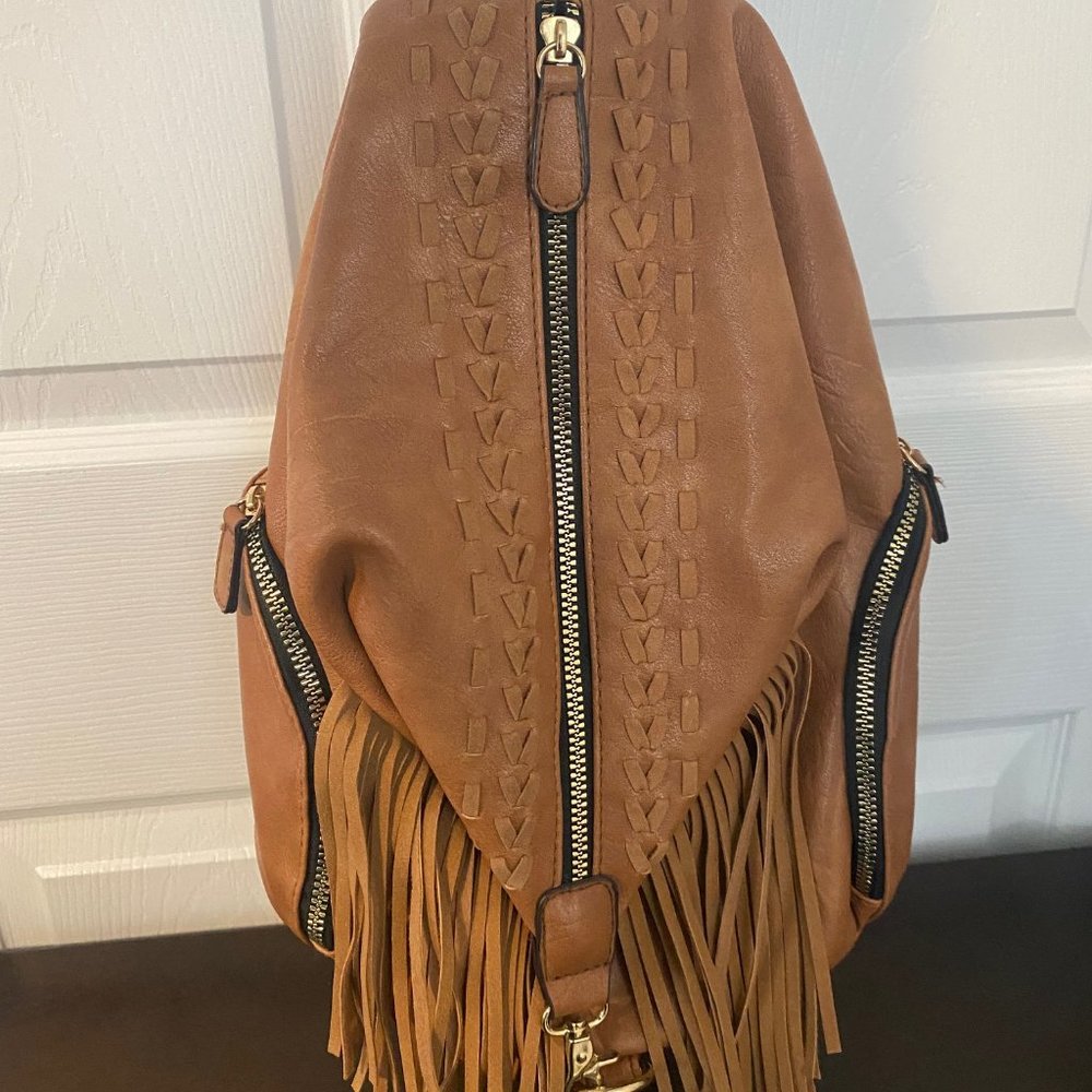 Stitched Fringe Backpack